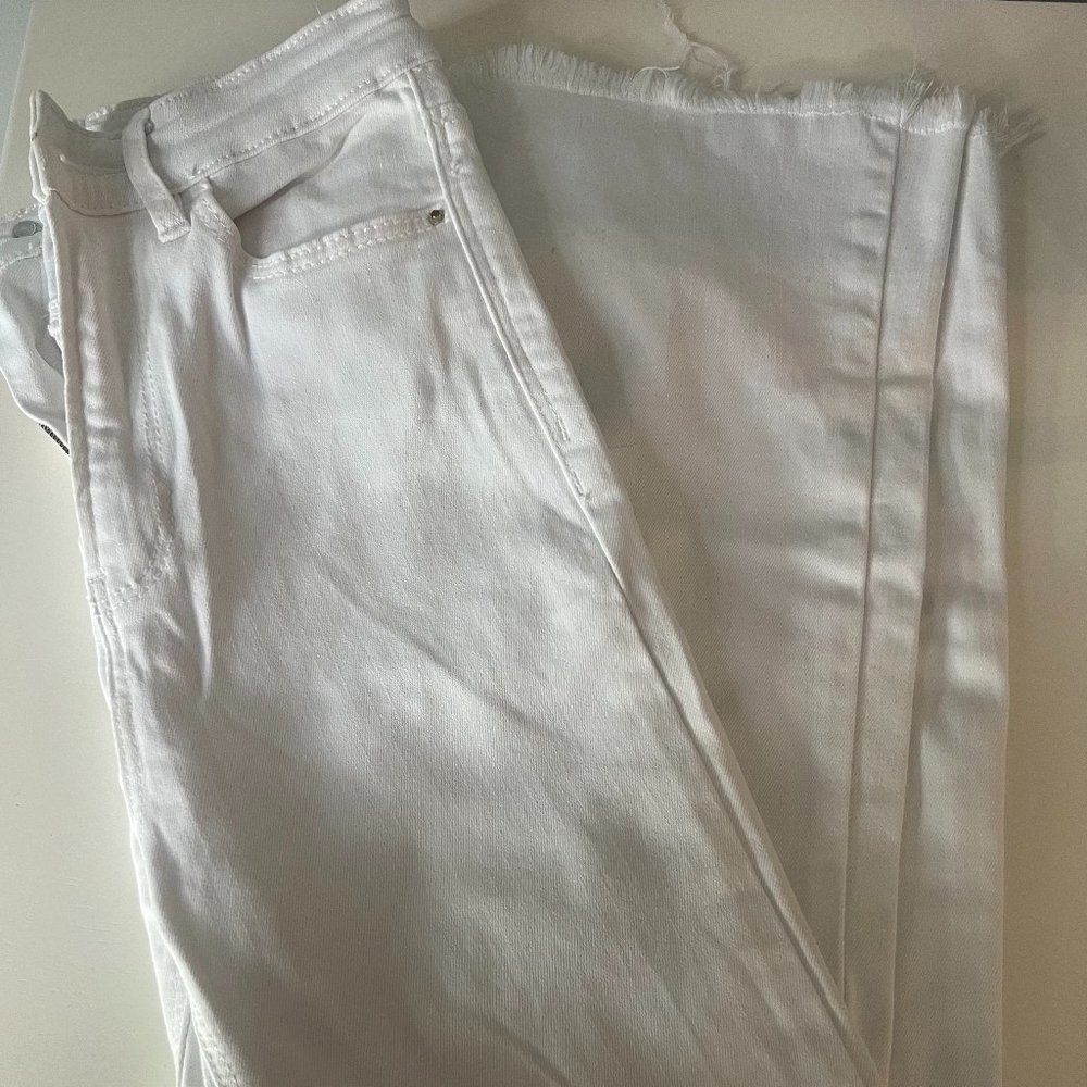 White High-Waisted Flare Jeans